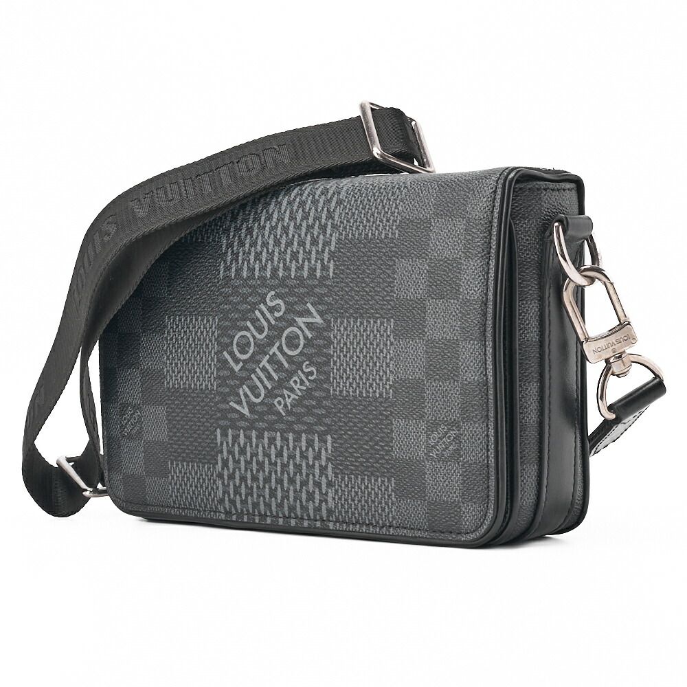 Louis Vuitton Damier Graphite Studio Messenger Shoulder Bag Black Noir Black