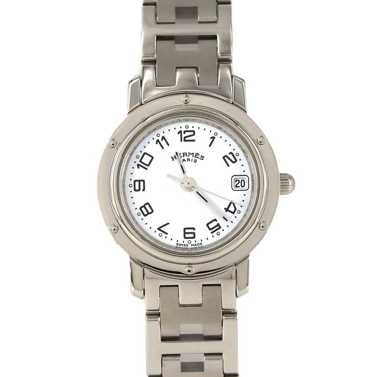 Hermes SS Quartz Watch White