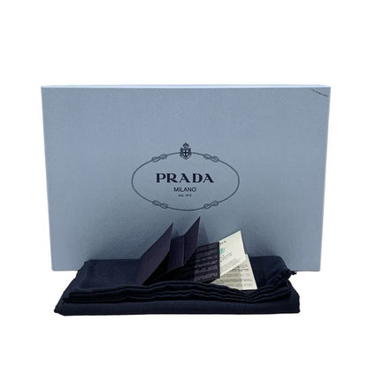 Prada Sandals Shoes Leather Black Unused Slide Sandals Triangle Logo