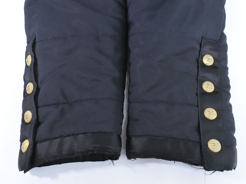 Authentic Chanel Estimated Nylon Down Jacket Outerwear Black Women's Clothing