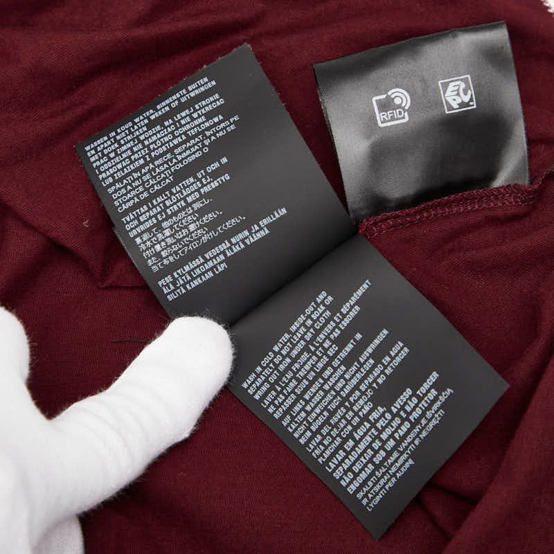 Prada 25SS Triangle Logo Short Sleeve T-shirt Size: S Ujn912 Bordeaux Wine Red