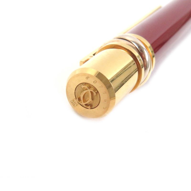 Cartier Trinity De Cartier Ballpoint Pen With Doble C Logo Bordeaux Gold With