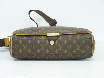 Authentic Louis Vuitton LV Abbess Monogram Shoulder Bag Messenger Bag Brown
