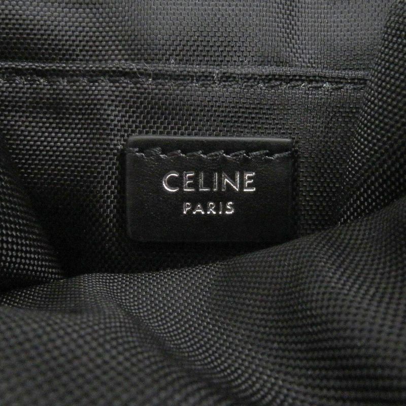 Celine 10j21 Trekking Cell Phone Holder With Logo Belt Phone Pouch Black Made