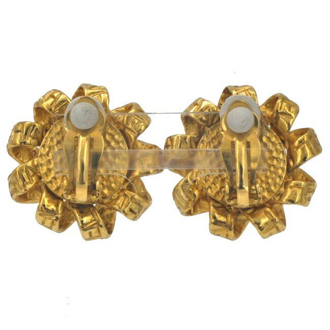 Chanel Earrings Gold White Accessories GP