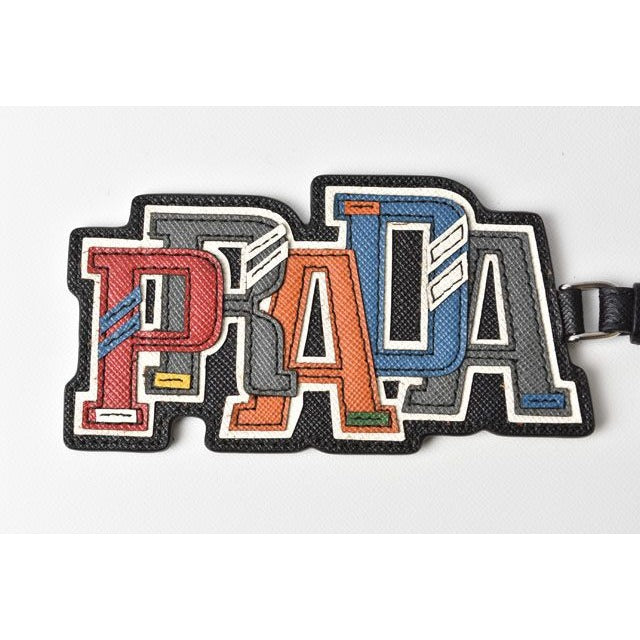 Prada Key Ring Holder Bag Charm Logo Patchwork — view 6