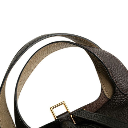 Hermes Picotin Lock PM Cazac Black Brown Taurillon Clemence Women Hermes