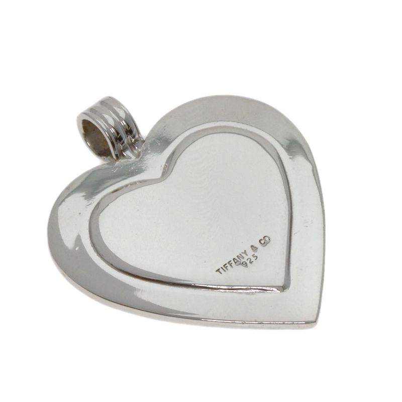 Tiffany & Co Heart Motif Plate Pendant Top SV 18K Yellow Gold Ladies
