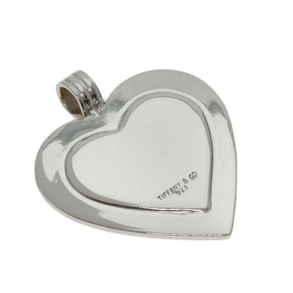 Tiffany & Co Heart Motif Plate Pendant Top SV 18K Yellow Gold Ladies
