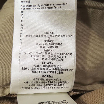 Unused 2023 Fendi Textile Paper Tuck Slacks Wide Straight Pants Bottoms 46