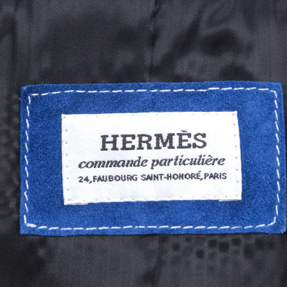 Hermes Commande Particuliere Custom Made Logo Zip Suede Leather Jacket — view 6