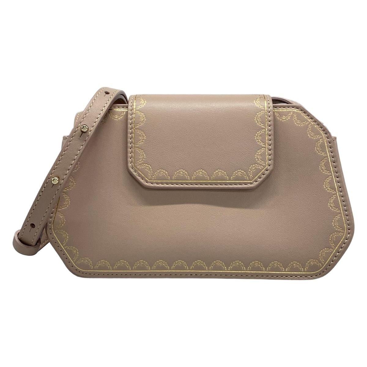 Cartier Shoulder Bag Garland de Nano Pink Beige Strap Removable Leather