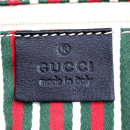 Gucci 169946 Tote Bag Black GG Canvas And Leather Women Men Fashion