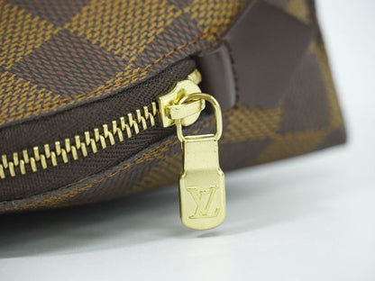 Authentic Louis Vuitton LV Pochette Cosmetic Damier Ebène Pouch Brown N47516