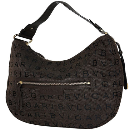 Bvlgari Logomania Shoulder Bag One Canvas Brown