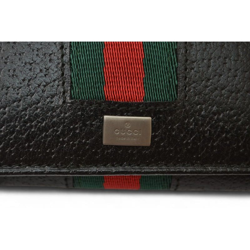 Gucci Outlet Key Case Holder 6-stacks Pigskin Sherry Line Black 033 — view 3