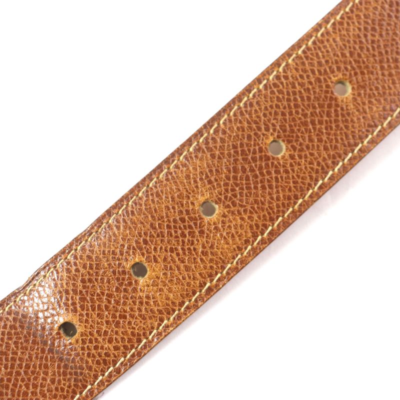 Hermes Vintage Gold Hardware Margiela Period Leather Belt Dark Brown 100 E