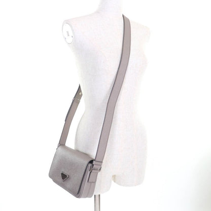 Prada 2vd065 Saffiano Leather Argilla Shoulder Bag With Triangle Logo Plate