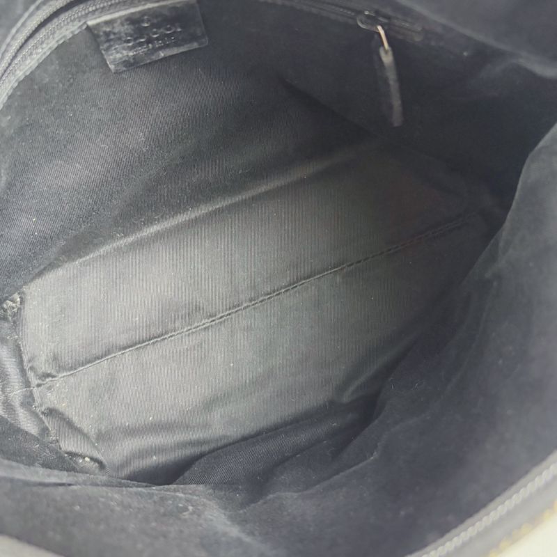 Gucci One Shoulder Bag GG Canvas 105649 Hobo Soho Black Gray