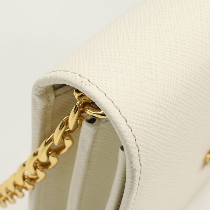 Prada 1bp006 Chain Wallet Saffiano LUX Saffiano Leather Women