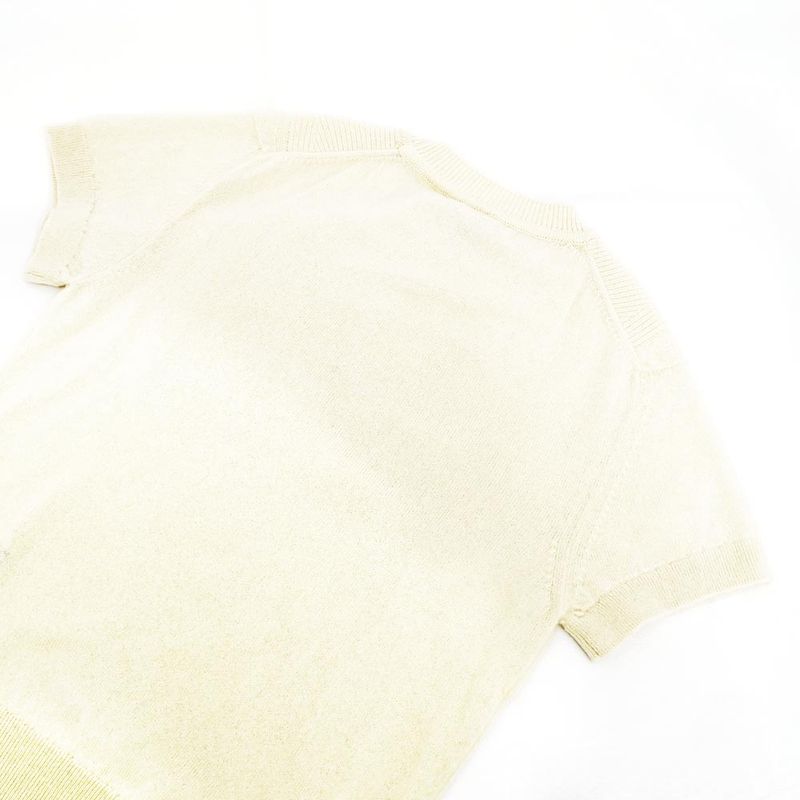 Hermes Short Sleeve Knit White Size 36 Cashmere Short Sleeve Women's