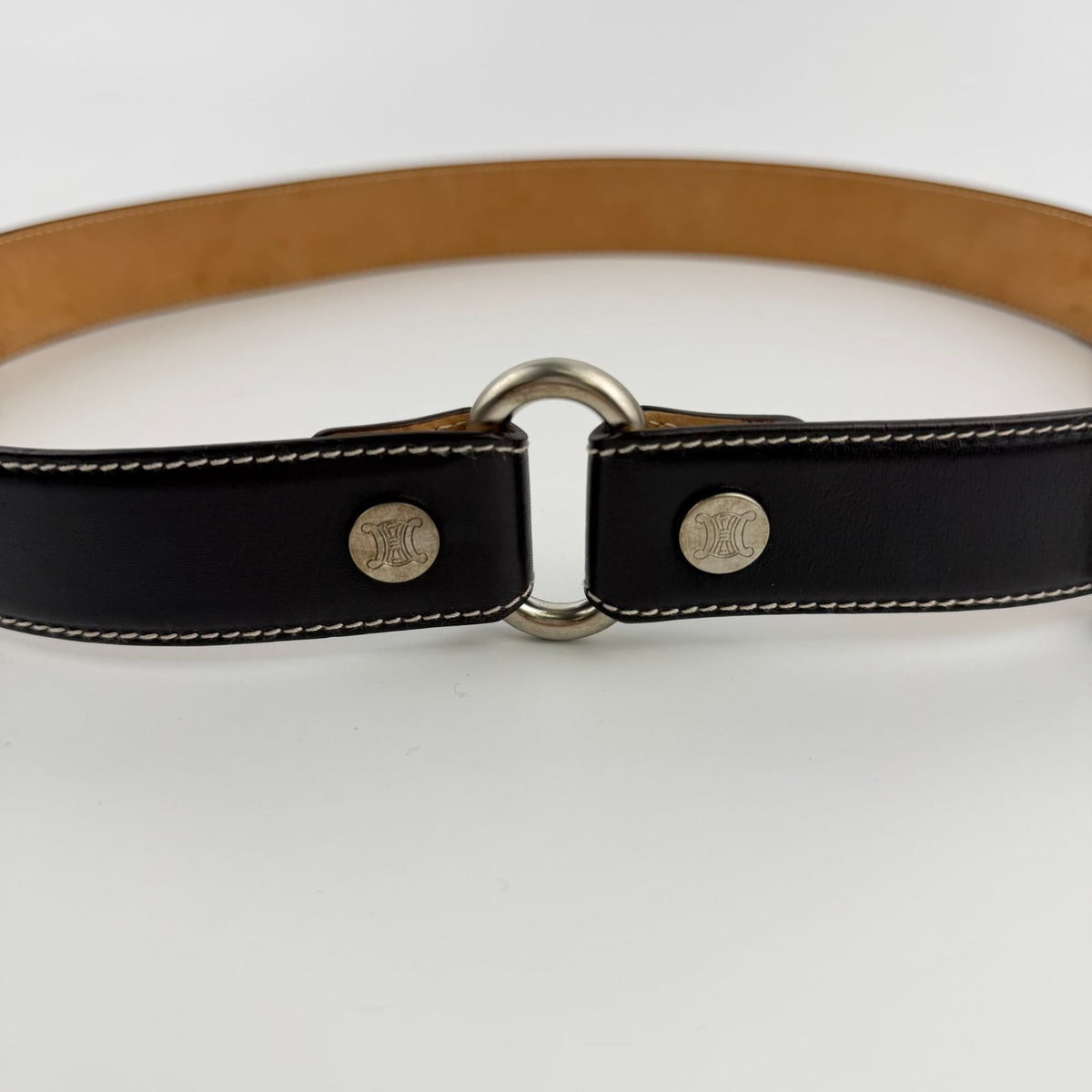 Celine Belt Leather Dark Brown Vintage — view 11