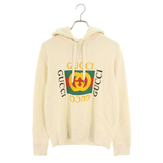 Gucci Vintage Logo Print Pullover Hoodie XS Sweater Off-white