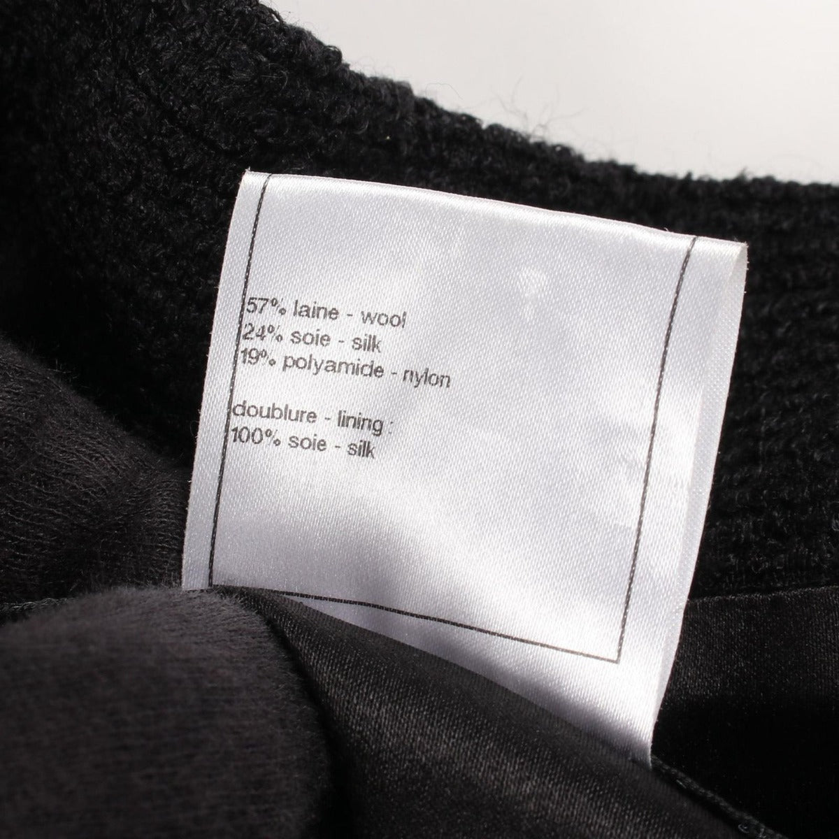 Chanel CC Logo Button Zip Wool Silk Jacket Black — view 5