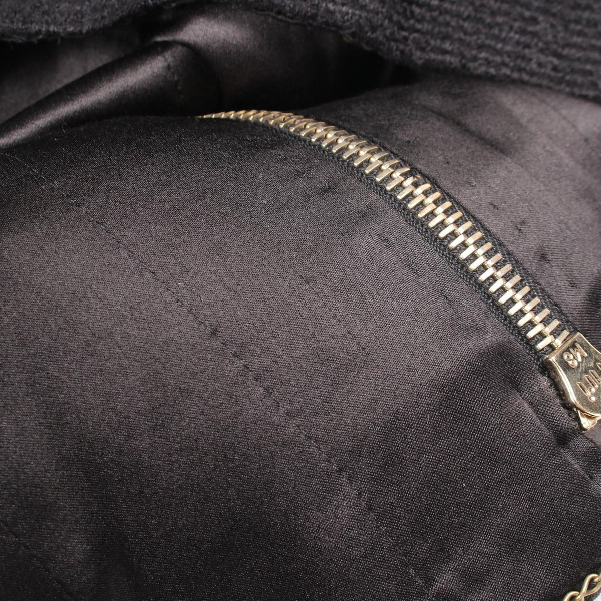 Chanel CC Logo Button Zip Wool Silk Jacket Black — view 10