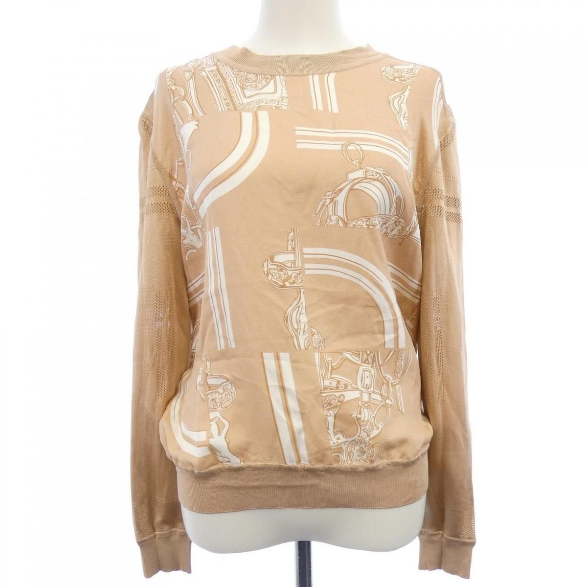 Hermes en Desordre Finesse Twill Lane Knit Scarf Top