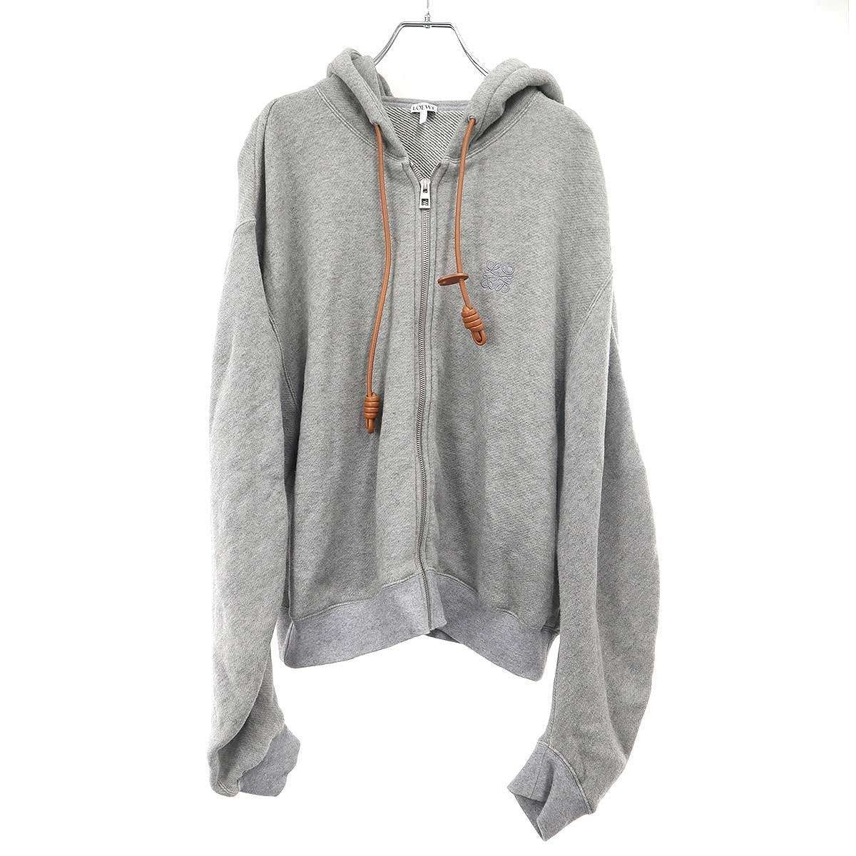 Loewe Anagram Flamenco Zip Up Hoodie Gray
