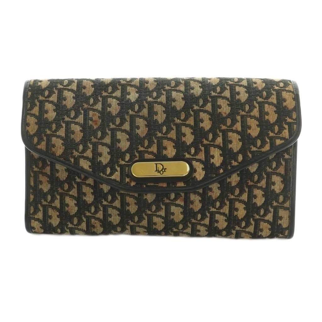 Dior Clutch Party Trotter Pattern Beige Black