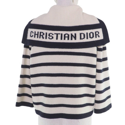 Dior Wool Cashmere Manier Marine Knit Sera Color Cardigan White Dark Navy 46 — view 3