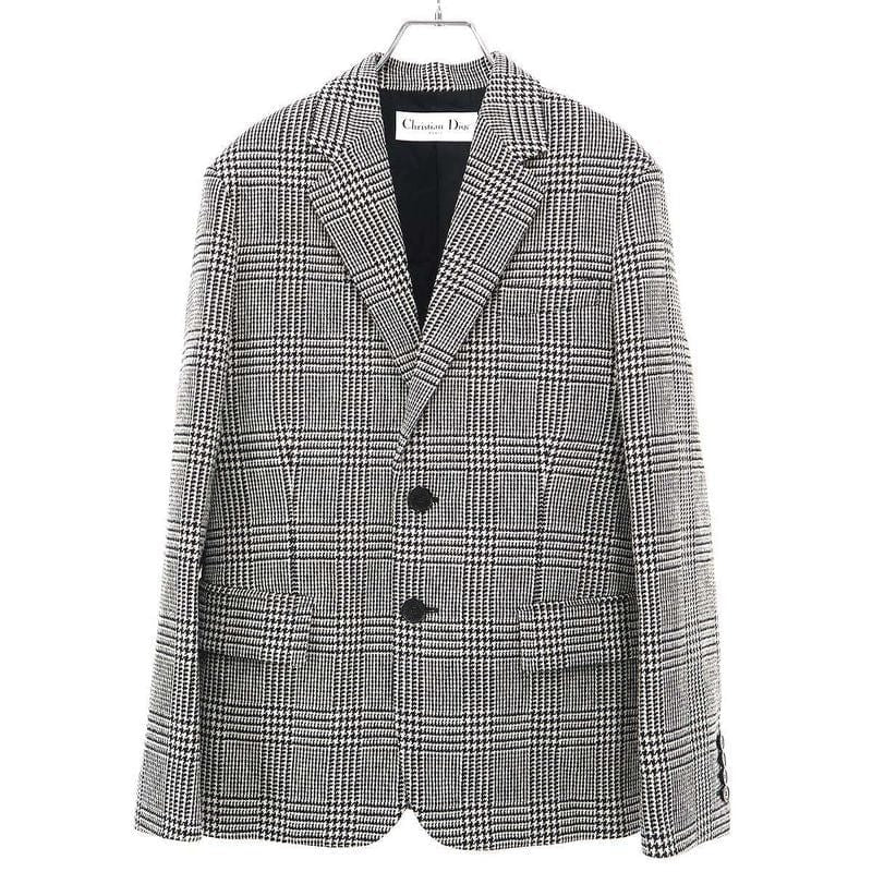 Christian Dior Wool Houndstooth 2 B Jacket & Slacks Pants Set Suit 411 V14 A1376