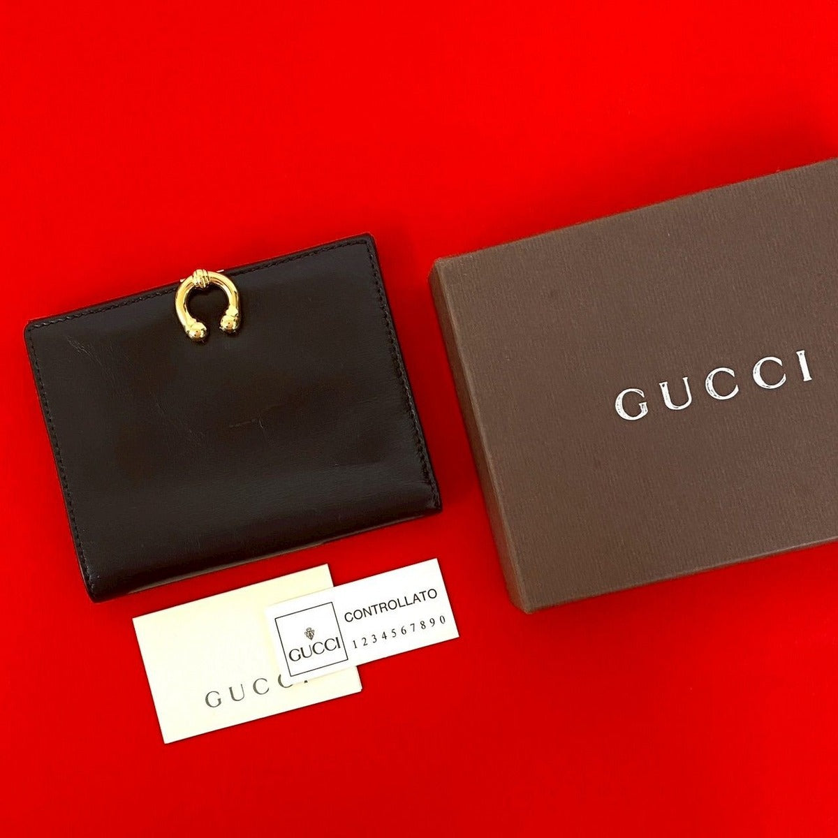 Gucci Vintage Horse Shoe Calf Leather