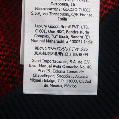 Gucci Wool GG Pattern V-neck Logo Button Knit Cardigan Red Black — view 9