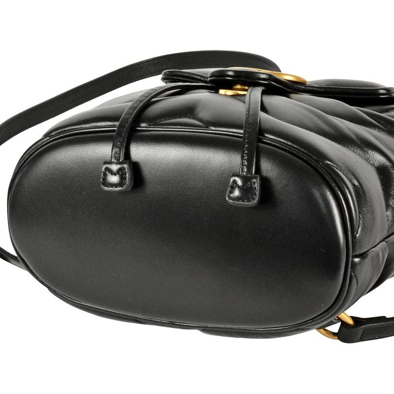 Gucci GG Marmont Quilted Mini Backpack Daypack Backpack Leather 777253 Black