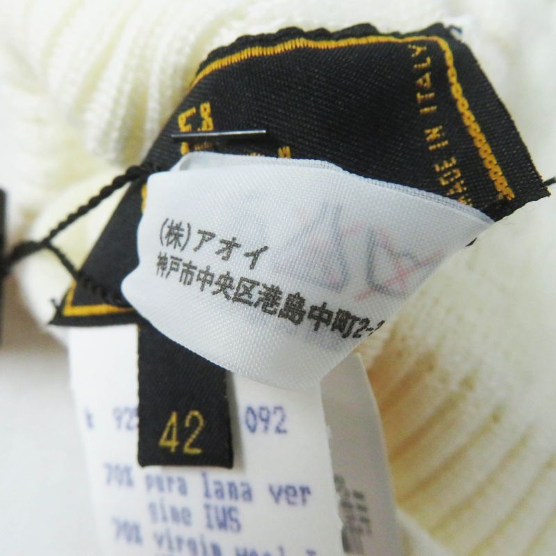 Fendi 00018401 Wool Zucca Pattern Knit Gloves/ Gloves Ivory 42 Made In Italy