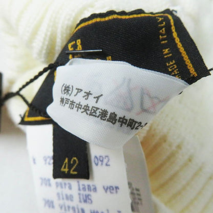 Fendi 00018401 Wool Zucca Pattern Knit Gloves/ Gloves Ivory 42 Made In Italy