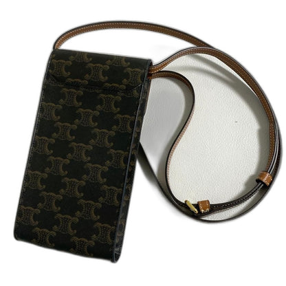 Celine Triomphe Canvas Mobile Pouch Brown — view 2