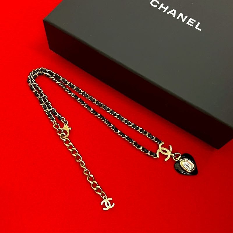 Chanel Heart Motif GP Leather Chain