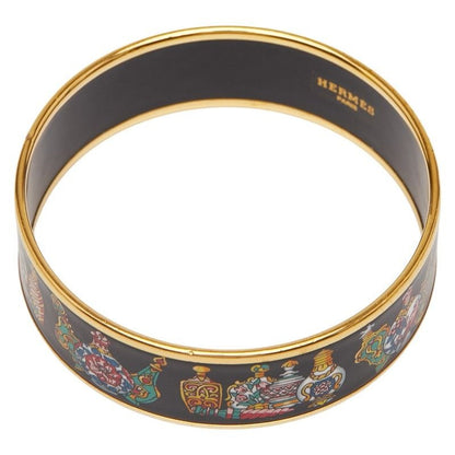 Hermes Emile GM Cloisonne Black Gold Plated