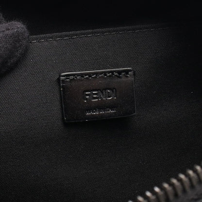 Fendi Shoulder Bag Louis Square FF Black Canvas Leather — view 4