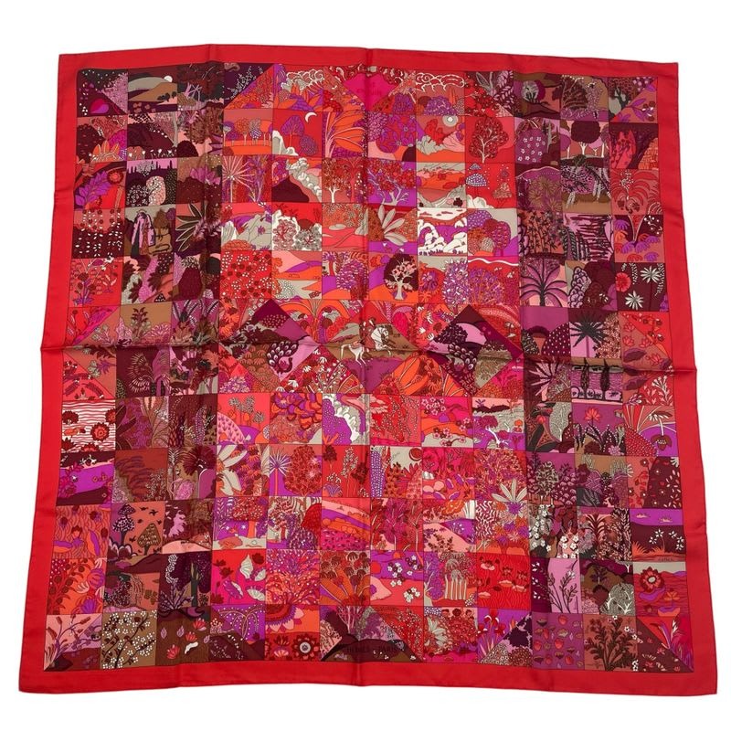 Hermes Scarf Carre 90 Silk Tout En Quilt Red
