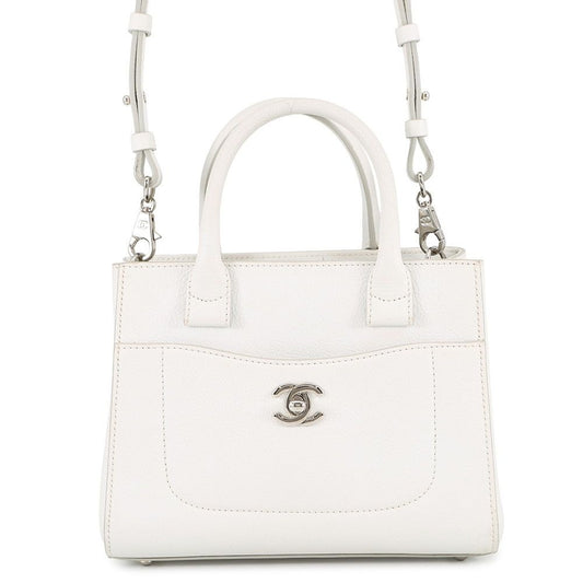 Chanel Handbag CC Logo Neo Executive Small 2-Way White