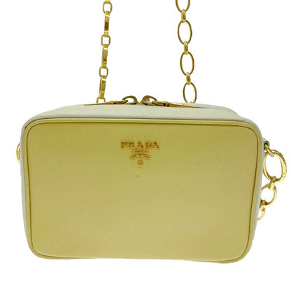 Prada Leather Saffiano Chain Shoulder Bag Yellow 407251 Shoulder Bag