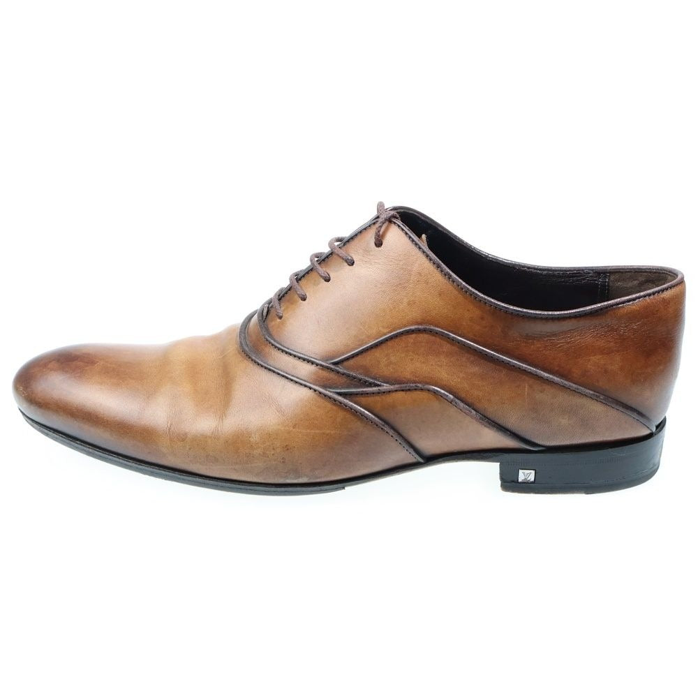 Louis Vuitton Plain Toe Lace Up Leather Dress Business Shoes Brown