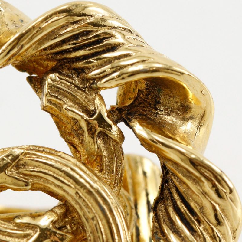 Chanel Round Coco Mark Vintage Gold Plated 2239 Ladies 9.7g Earring