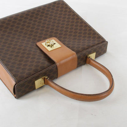 Celine Macadam Handbag Leather /PVC Brown