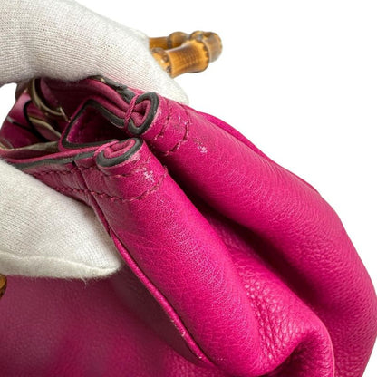 Gucci 323660 2WAY Bag Tote Bamboo Handbag Gucci Pink